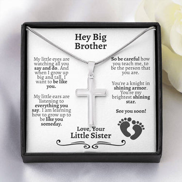 New Big Brother Cross Necklace - Love You This Much